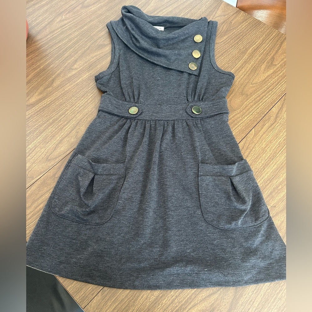 Monteau Dress with gold Button Accents